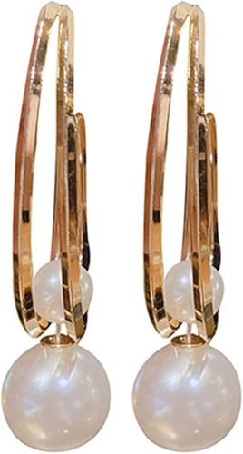 1 Paar Glatte Kante Runde Form Big Big Circle Nachahmung Perle Bankett Weibliche Schmuck Professional Design