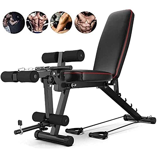 SDVantage Verstellbare Hantelbank Trainingsbank mit Beinstreckung und Beincurl zusammenklappbar für Heimtraining Fitnessstudios Fitnessgeräte maximale Traglast 200 kg