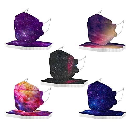 AMDOLE 50 Stück Fisch-Form Mundschutz Kinder Einweg Tie Dye Bunt Maske Schutz mit Motiv Mund Und Nasenschutz 3D 4-Lagige Atmungsaktiv Bandana Staubdicht Geruchlos Schals für Jungen Mädchen