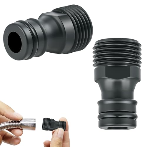 NUTKIT 2 Stück Gartenschlauch Schnellkupplung G1 2 Außengewinde und Steckkupplung Wasserhahn Adapter Schlauchverbinder Gartenschlauch Schnellkupplung ABS Hahnverbinder für Küche Garten