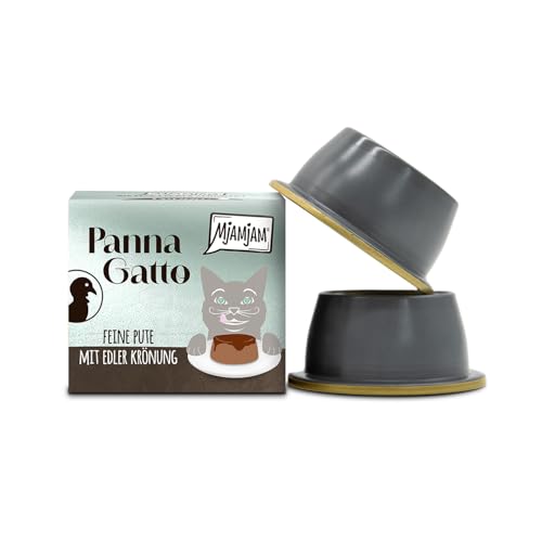 MjAMjAM - Premium Nassfutter für Katzen - Panna Gatto - feine Pute mit edler Krönung 1er Pack 2x80g getreidefrei