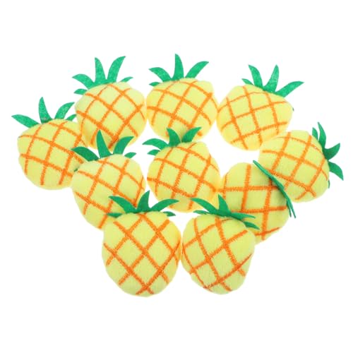 Toyvian 10 Stück Teiliges Plüsch Ananas Form Interaktives Beiß Kau Fördert Beschäftigung Zahnpflege für Kätzchen