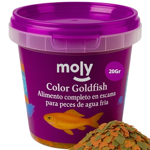 MOLY Kaltwasserfischfutter 120 ml für Junge und Kois Gesunde Fische Farbe Potenz