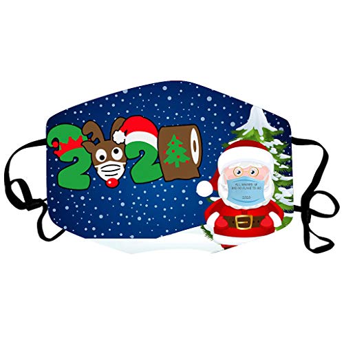 Shineshae Weihnachten Mundschutz Multifunktionstuch Waschbarer Atmungsaktiv Winddicht Bandanas Lustige 3D Drucken MitEarloop Schal Sport Schlauch Für Frauen Herren