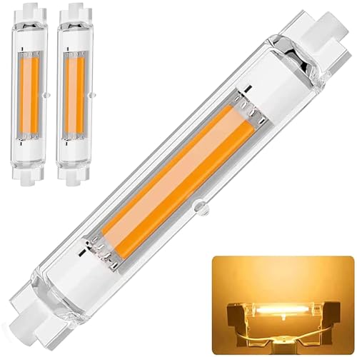 MOPDHU R7S LED 118mm Dimmbar Lampen Warmweiß 3000K 3000LM 30W LED COB Glühbirne Ersatz für 300W J118mm Halogenstab Kein Flackern 360 Abstrahlwinkel AC 220-240V 2er Pack