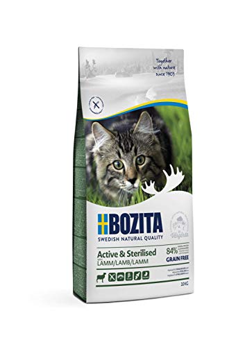 BOZITA Active Sterilised Getreidefrei Lamm - Trockenfutter für erwachsene hauptsächlich draußen lebende Katzen 10 kg