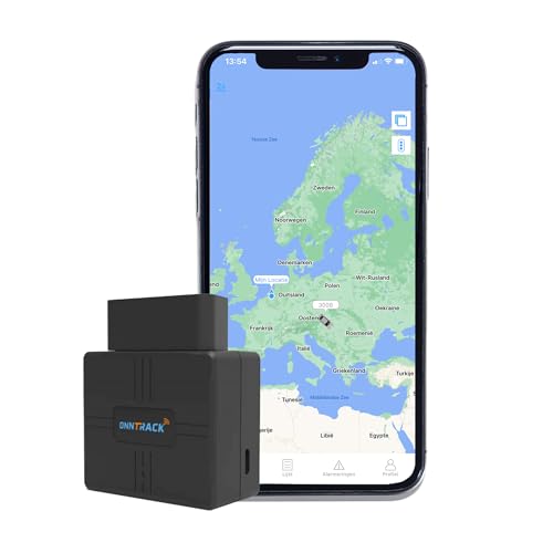 ONNTRACK OBD Plug Play Echtzeit Live Tracking Lebenslang kostenlos OBD Peilsender ohne ABO EU Weite Abdeckung App Steuerung Fahrtenhistorie
