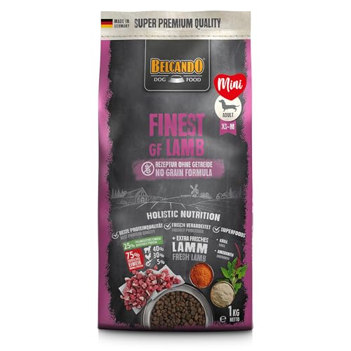 Belcando Finest GF Lamb 1 kg getreidefreies Hundefutter Trockenfutter für kleine mittlere Hunde Alleinfuttermittel für Hunde ab 1 Jahr