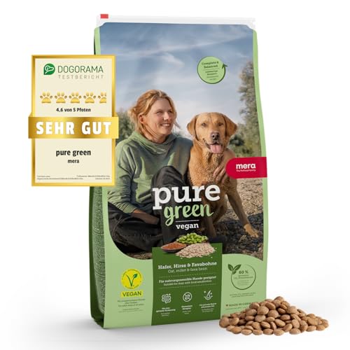 MERA Pure Green Adult veganes Hundefutter trocken mit Hafer Hirse und Favabohne Hunde Trockenfutter sensitiv 10kg gesund nachhaltig Dry Dog Food