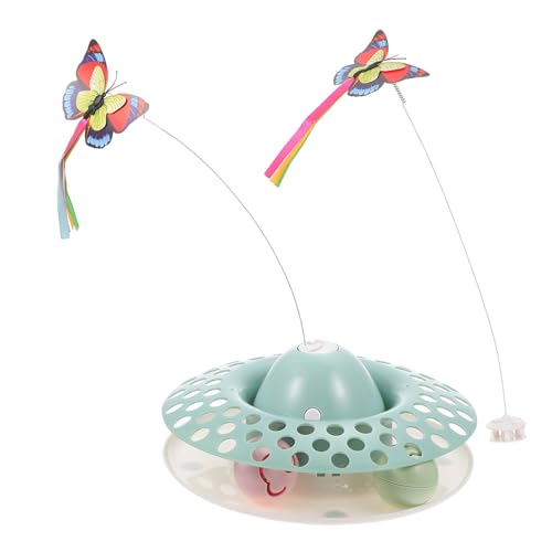 BESPORTBLE 1 Satz Interaktives Katzenspielzeug mit Rotierenden Schmetterlingen Selbstunterhaltungsset für Katzen Stimuliert für Drinnen und Draußen Sicher und Schadenfrei für Haustiere