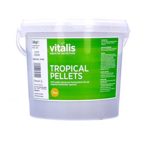 Vitalis Tropical für Aquarium Teich Alleinfutter Futter Fischfutterflocken für Tropische Süßwasserfische Gesund gut verdaulich mit Vitaminen 1.8 Kg