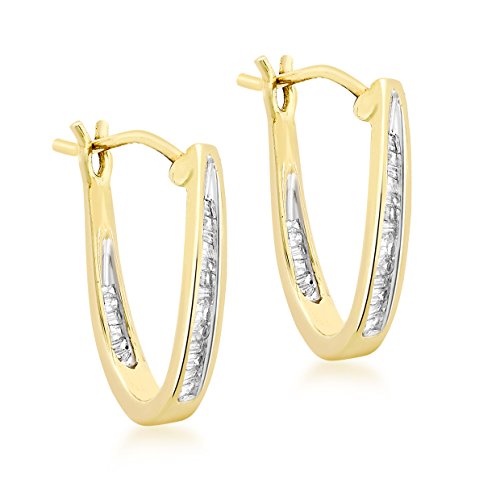 Carissima Gold Damen 0.25k Diamond V-geformt Creolen 9k 375 2mm x 17 Gelbgold