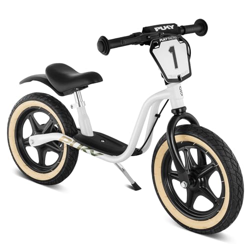PUKY Supermoto Laufrad Weiß Top Performance für Racer Langlebiger Recyclingstahl Rahmen Maximale Sicherheit Komfort Stylische Optik mit Numberplate Ideal für Kinder 2 1 2 Jahre