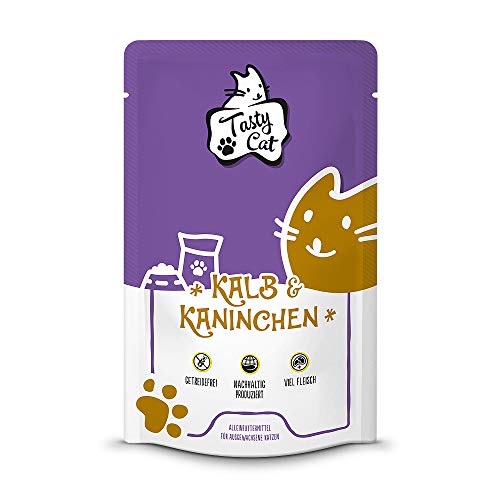 Tasty Cat Nassfutter für Katzen Kalb Kaninchen 12 x 125g. getreidefrei zuckerfrei