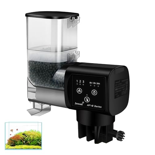 Futterautomat Aquarium 250ml Automatischer Fischfutterautomat Einstellbar Fische Fischfutterspender Fischfutterautomat für Granulat und Streifen für Aquarien Glasdicke von weniger als 1 5 cm
