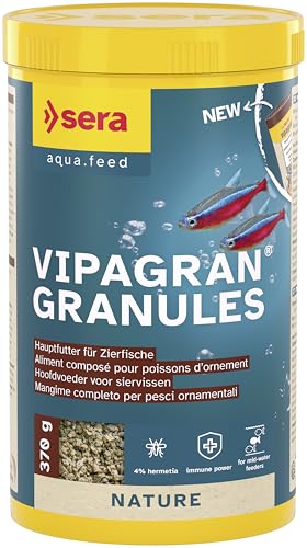  Vipagran Granules 1.000 ml 370g Hauptfutter aus Softgranulat 4% Insektenmehl Gesundes Wachstum kräftige Entwicklung Auch für Fische mit kleinem Maul Ohne Farb  Konservierungsstoffe