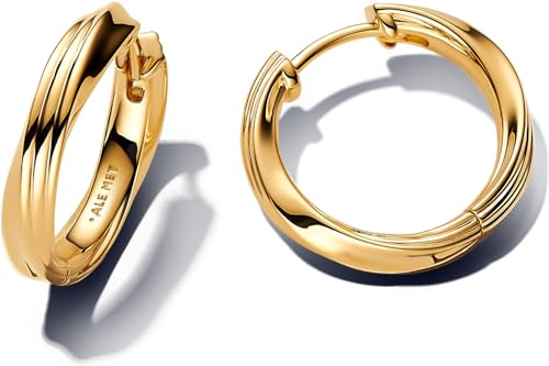 Pandora Essence Verdrehte Creolen-Ohrringe aus 14 Karat Vergoldetem Sterling Silber 263878C00