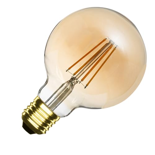 LEDKIA LIGHTING LED-Glühbirne Filament E27 6W 720 lm G95 Gold Warmes Weiß 2200K 360