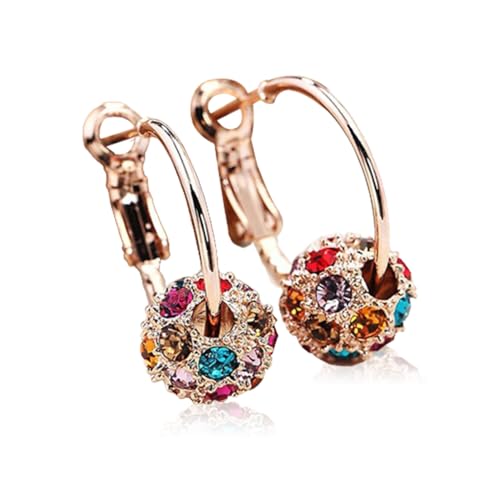 Zambuph 1 Paar Creolen Ästhetische Strass Ohrstecker Jubiläum Geburtstag Datum Weibliche Schmuck Frau Tochter Geschenk Silberweiße Perle