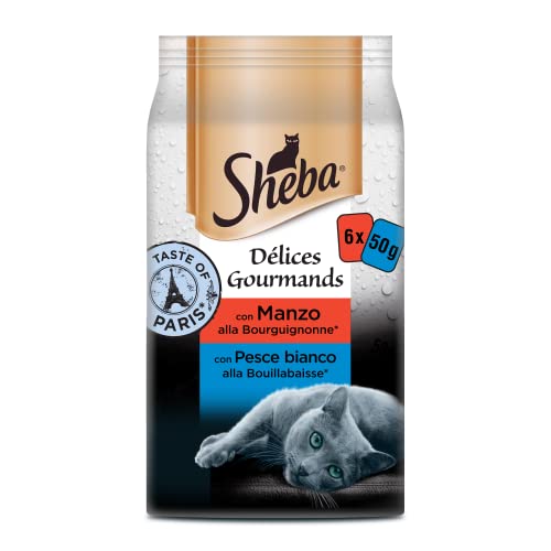 SHEBA D lices Gourmands Frischebeutel 6 x 50 g 12 Stück Taste of Paris