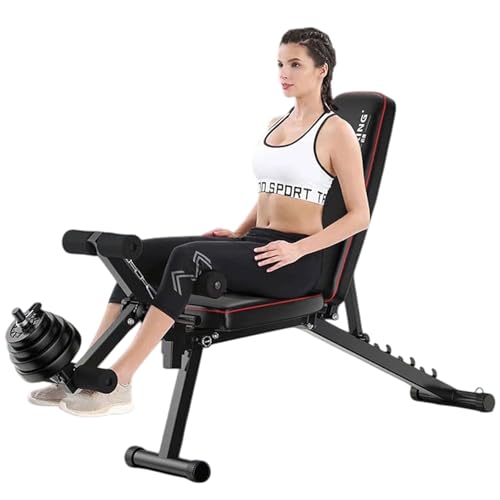 Verstellbare Hantelbank mit Beincurler Beinstrecker All in One Trainingsbank für das Home Gym Schrägbank Flachbank für Ganzkörper-Krafttraining
