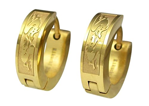  Drachen Damen mit Stab 4mm Gerade Ohrstecker Ohrclicker Glänzend ERTS003