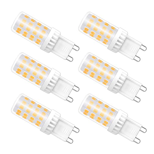 Caldarax G9 LED Leuchtmittel 5W Ersatz für 40W 50W Halogenlampe Naturweiß 4000K Glühbirnen 450 Lumens AC 220-240V G9 Sockel Led Mini Birne Nicht Dimmbar 6er Pack