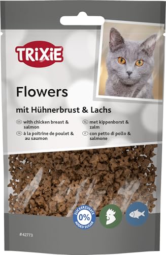 Trixie Katzensnack Flowers aus ausgewählten Zutaten 50 g leckere Katzenleckerlis mit Hühnerbrust Lachs - 42773