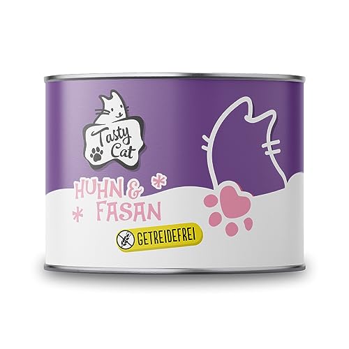 Tasty Cat Nassfutter für Katzen Huhn Fasan 6 x 200g. getreidefrei zuckerfrei