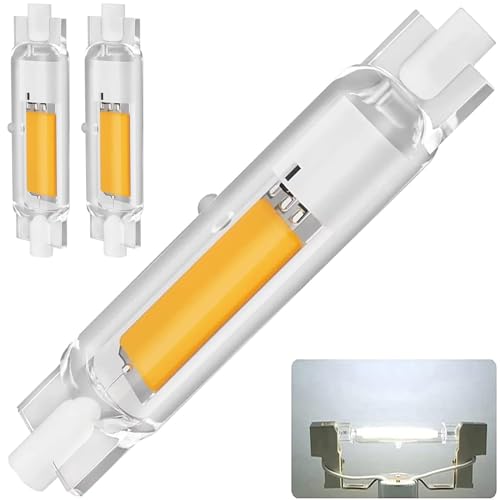 R7S LED 78mm Dimmbar 20W R7S COB LED Lampen Ersatz für 200W Halogen Leuchtmittel R7S LED 78mm Kaltweiß 6000K 2000LM 360 Abstrahlwinkel LED Stab R7S LED 78mm Glühbirne 2PCS
