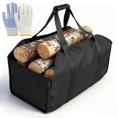 WPPQWP Kaminholzkorb Groß 60 x 34 x 40cm Holzkorb für Kaminholz Brennholzkorb für Kaminholz zum Transportieren und Aufbewahren von Brennholz
