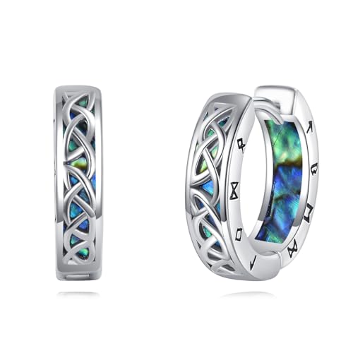 Wikinger Ohrringe 925er Sterling Silber keltische Creolen Wikinger Schmuck Geschenke für Herren Damen