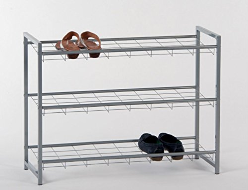 Intra 44083X9 Schuhablage Regal Silbergrau Leo 3 Etagen 80 cm breit