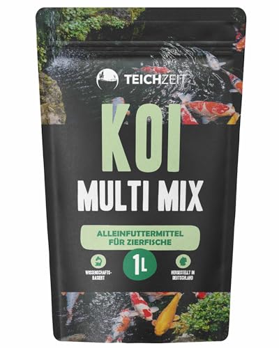Teichzeit Koi Multi Mix Fischfutter für Koi Schwimmendes Teichfutter Futter Pellets für Gartenteich Fische 15 kg