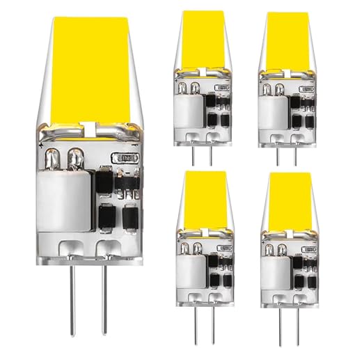 COITROZR G4 LED Lampen 5W LED G4 Birnen G4 LED Kaltweiß 6000K 500lm Ersatz für 50W Halogen Leuchtmittel Kein Flackern 12V AC DC Nicht Dimmbar 360 Stiftsockellampe 5er Pack