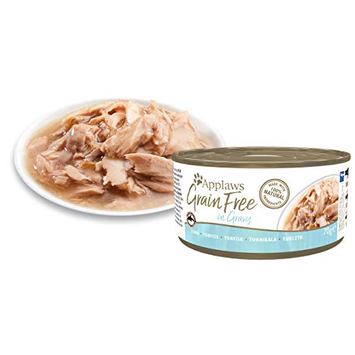 Applaws 100% Natural Grain Free Wet Cat Food Tuna in Gravy 70g Tin Pack of 24
