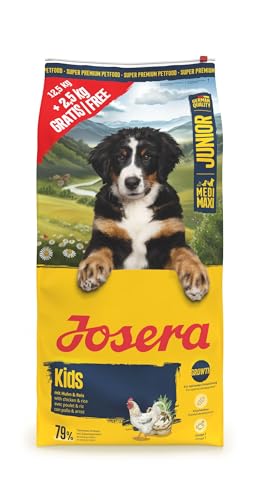 JOSERA Junior Kids Huhn Reis 1 x 12 5 2 5kg Premium Trockenfutter für wachsende größere Hunde zur Aufzucht optimalen Versorgung größerer Welpen ab der 6. Lebenswoche glutenfrei 1er Pack