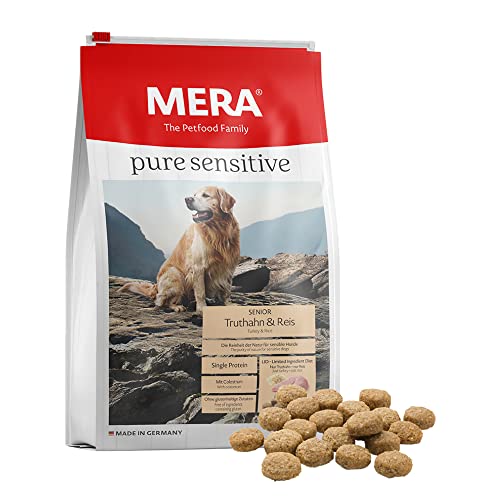 MERA pure sensitive Truthahn Reis Senior Hundefutter trocken für den sensiblen Hund Trockenfutter aus Truthahn und Reis gesundes Futter für ältere Hunde ohne Weizen 12 5 kg