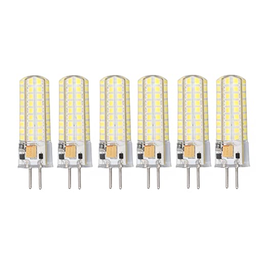 Pyhodi GY6.35 LED-Birne 7 W 6 Stück AC DC 12 V 700 Lm 72 LEDs 360-Grad-LED-Mais-Glühlampe Bi-Pin-Halogenlampe für Pendelleuchte Kronleuchter Schreibtischleuchte Akzentbeleuchtung Weißes Licht