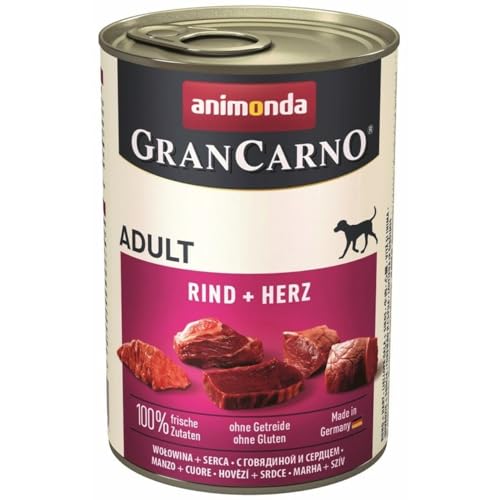 animonda Gran Carno adult Hundefutter Nassfutter fÃ¼r erwachsene Hunde Rind Herz 6 x 400 g