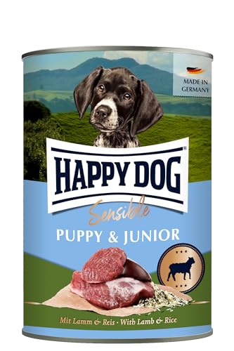 Happy Dog - Sensible Puppy Junior M - Lamm Reis - Nassfutter 12 x 400 g
