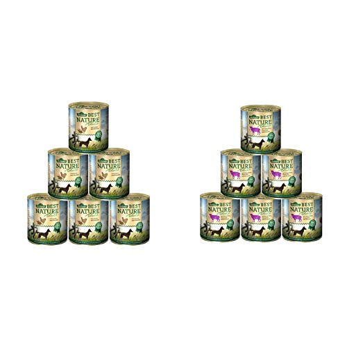 Dehner Best Nature Hundefutter Adult Huhn und Kaninchen mit Nudeln 6 x 800 g 4.8 kg Best Nature Hundefutter Adult Lamm und Kartoffeln mit Petersilie 6 x 800 g 4.8 kg