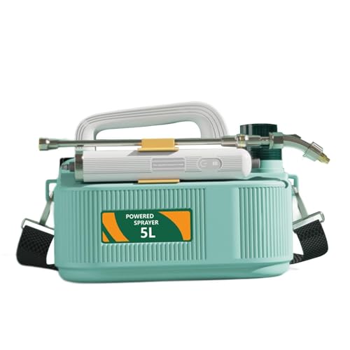 Fenteer Leistungsstarker elektrischer Sprüher Edelstahl 5 l einstellbar Gartensprüher elektrischer Wassersprüher für den Rasen GrÜn