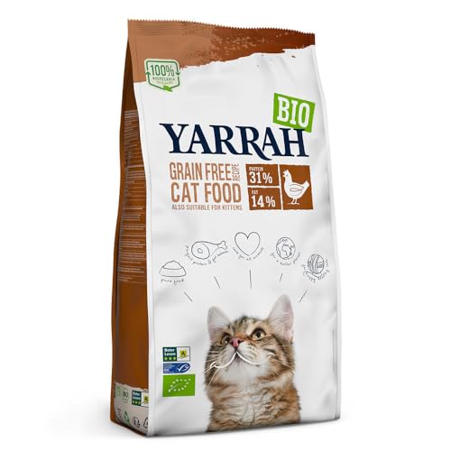 Yarrah Bio Katze Trockenfutter weizenfrei Huhn Fisch MSC auch für Kätzch 1 x 800 g