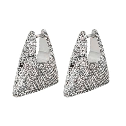 KONFEN Dreieck Chunky Ohringen Zirkonia für Hoop Earrings Ohrring Ohr Ohringe Oringe Hypoallergen Geometric Ohrmuschel Schmuck für Mädchen