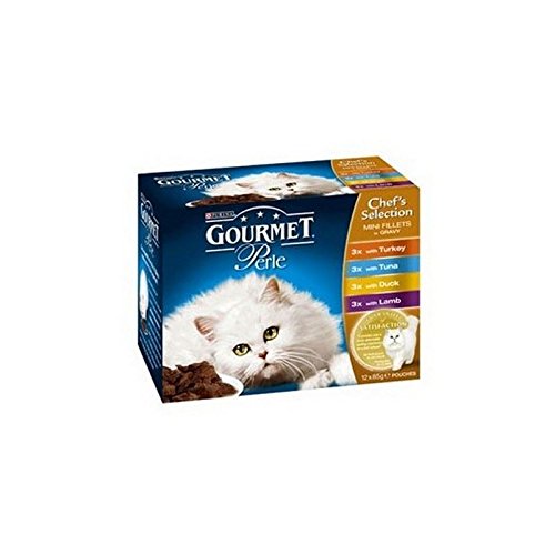 Gourmet Perle Erwachsene Katzenfutter Mit Truthahn Thunfisch Ente Lamm 85G 12 Pack 1.02Kg