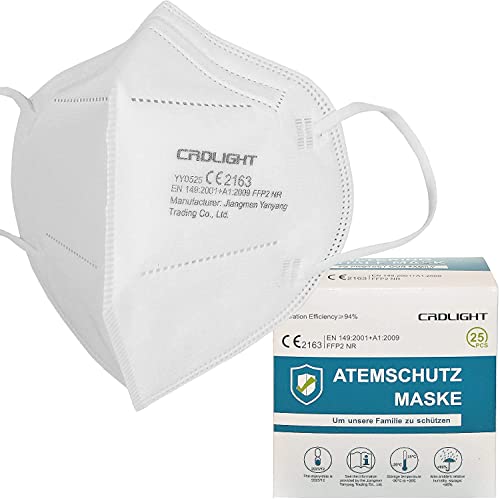 CRD Light 100 FFP2 Masken Atemschutzmaske Einzelverpackung in PE-Beuteln Weiß Einheitsgröße