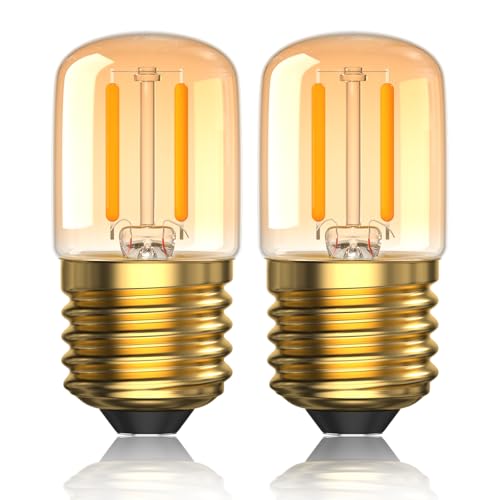 Luxvista 2W Dimmbare Glühbirne E27 LED Warmweiss 2200K Ultrawarmes Nachtlichtglühbirne 2W LED entspricht 15W Vintage-Glühfaden T28 E27 Pygmy-Glühbirne 2er-Pack