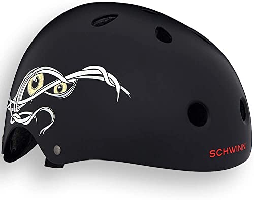 Schwinn Jungen und Mädchen BMX-Fahrradhelm Kinder ab 8 Jahren toller Roller- Skateboard- oder Fahrradhelm empfohlene Größe 54 bis 58 cm Schwarz Mumie