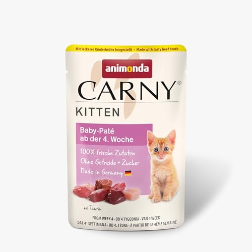 animonda Carny Katzen Nassfutter Kitten Baby-Pat 12 x 85g Kitten getreidefreies Katzennassfutter ohne Zucker für wachsende Kätzchen bis 1 Jahr